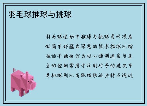 羽毛球推球与挑球